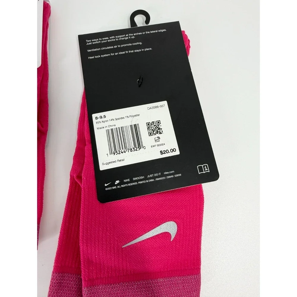 6 Pairs Nike Spark Ankle Lightweight Running Socks Pink Mens‎ 8-9.5 DA3588-667